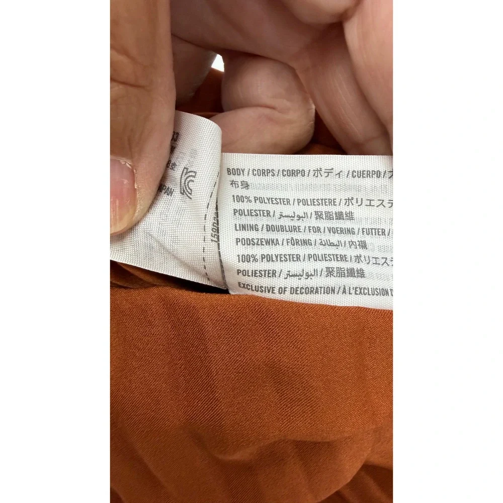 Abercrombie & Fitch Strapless Pleated Maxi Dress Womens Small Rust Copper